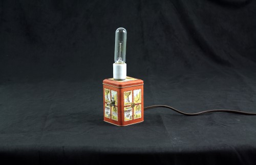 Box lamp simple bare bulb with switch