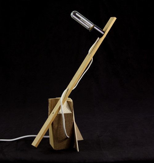 Scrapyard lamp simple bare bulb with switch